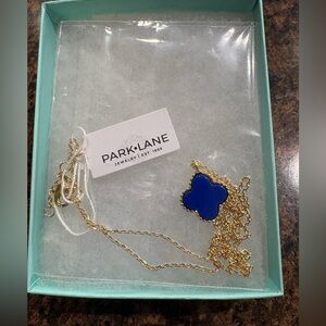 Park Lane Gold Chain with Blue Clover Pendant